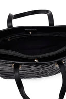 Women's Black Printed Long Strapped Charm Classic Shoulder Bag | Derimod