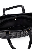 Women's Black Printed Long Strapped Charm Classic Shoulder Bag | Derimod