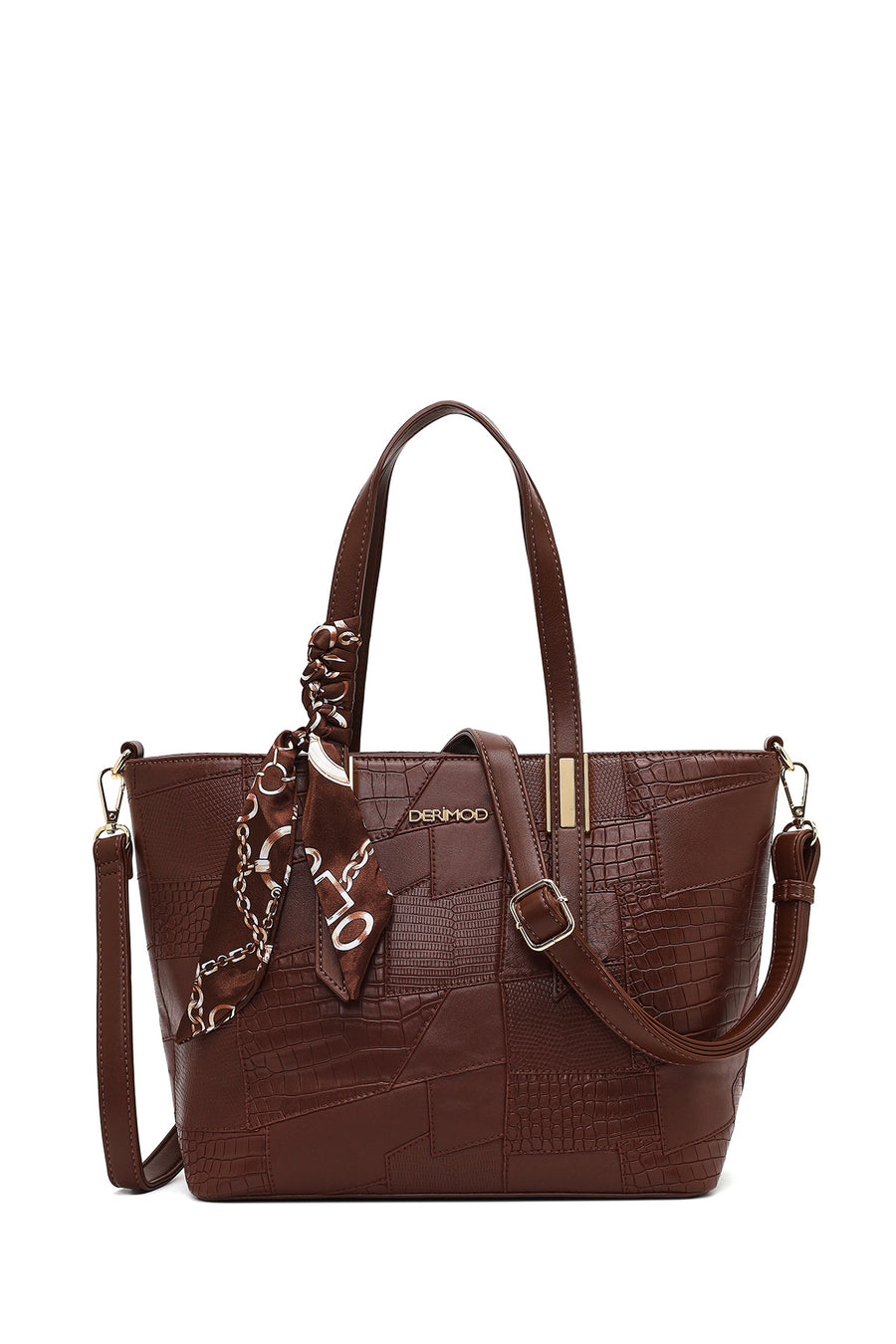 Women's Brown Long Strap Printed Shoulder Bag 25WBD286314 | Derimod