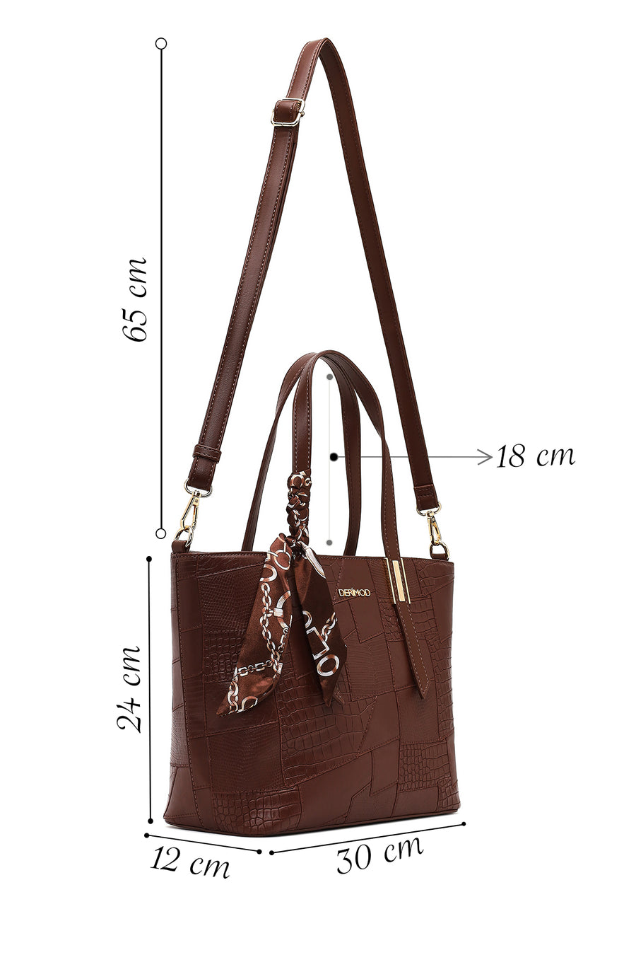Women's Brown Long Strap Printed Shoulder Bag
