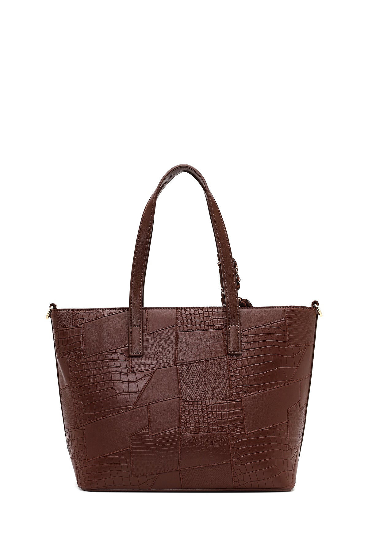 Kadın Kahverengi Uzun Askılı Baskılı Omuz Çantası