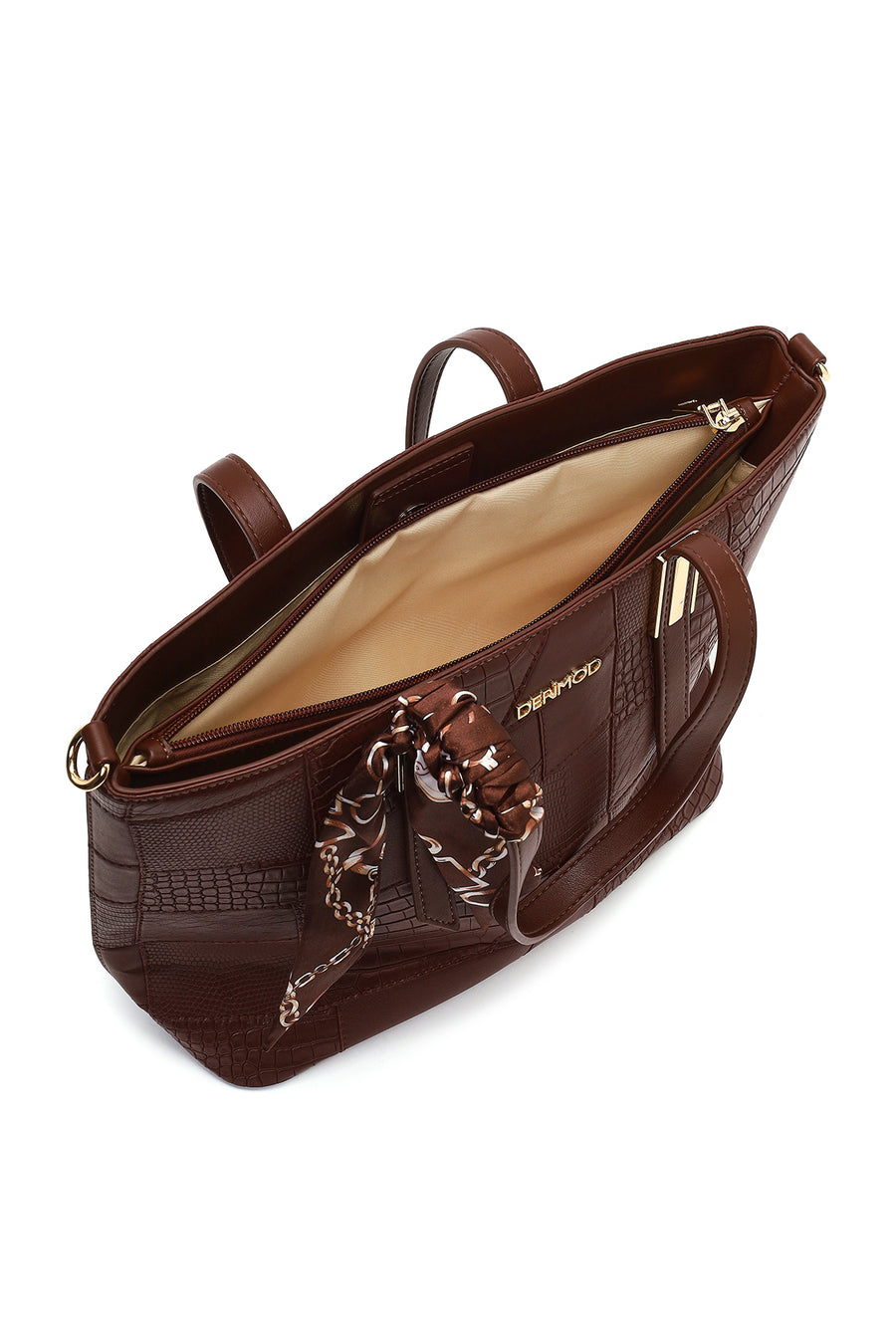 Women's Brown Long Strap Printed Shoulder Bag