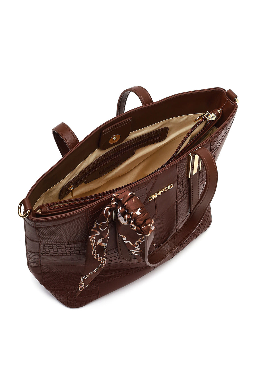 Women's Brown Long Strap Printed Shoulder Bag