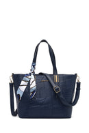 Kadın Lacivert Uzun Askılı Baskılı Omuz Çantası | Derimod