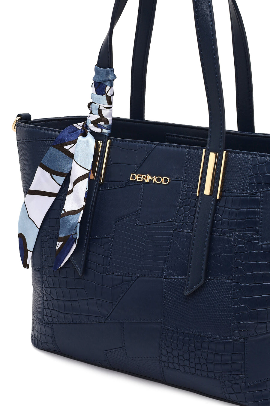 Women's Navy Blue Long Strap Printed Shoulder Bag