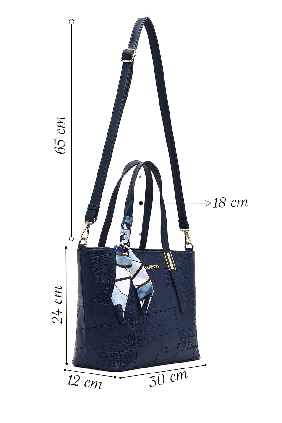 Women's Navy Blue Long Strap Printed Shoulder Bag