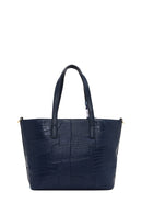 Kadın Lacivert Uzun Askılı Baskılı Omuz Çantası | Derimod