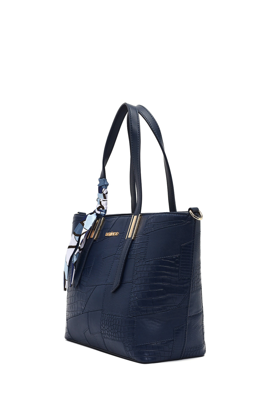 Women's Navy Blue Long Strap Printed Shoulder Bag
