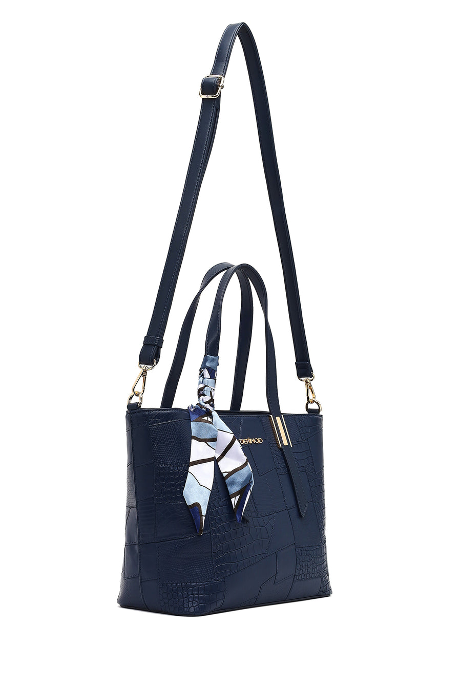 Women's Navy Blue Long Strap Printed Shoulder Bag