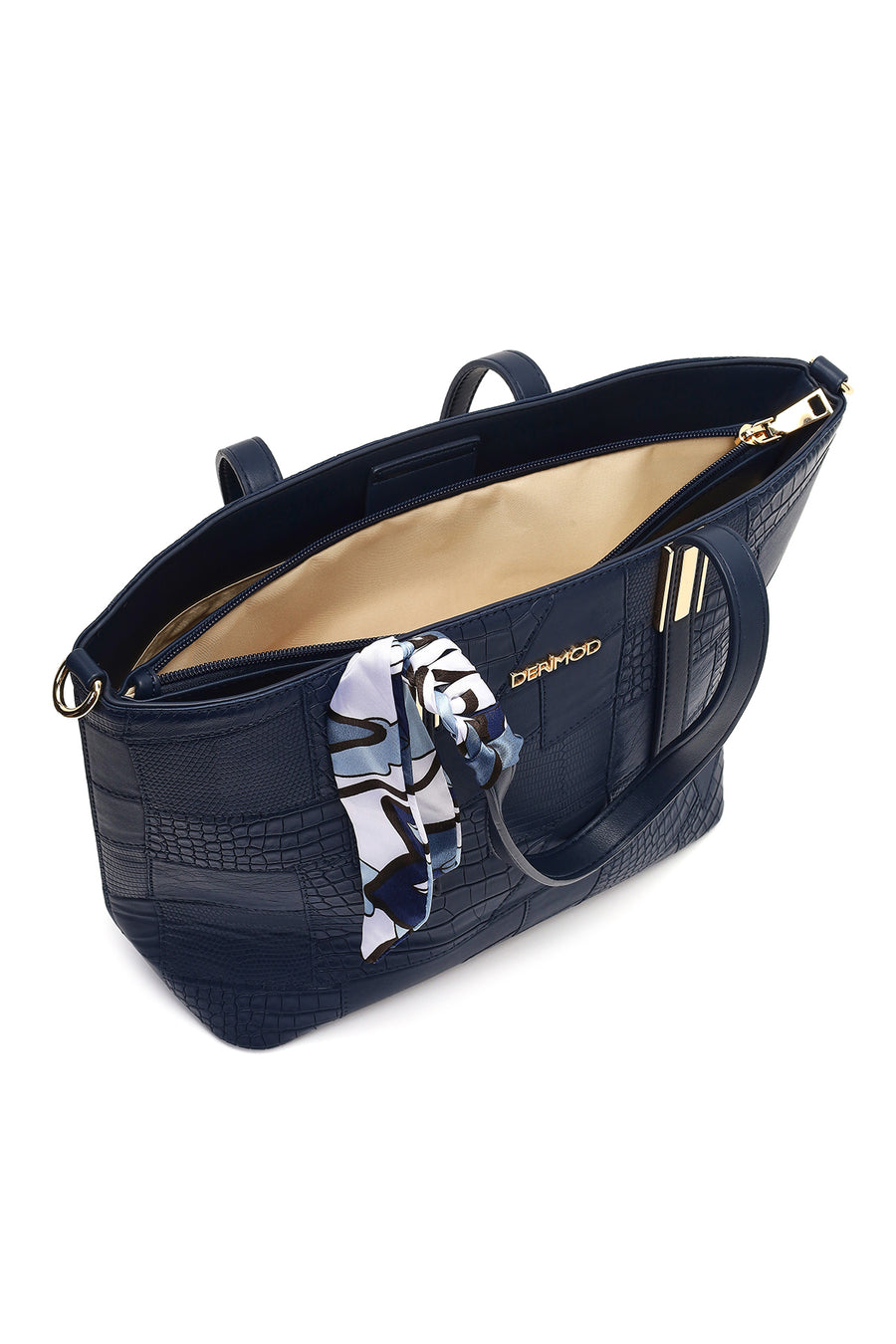 Women's Navy Blue Long Strap Printed Shoulder Bag