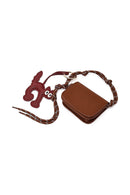 Kadın Kahverengi Uzun Askılı Charmlı Peluş Omuz Çantası | Derimod