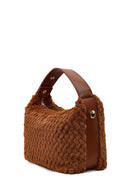 Kadın Kahverengi Uzun Askılı Charmlı Peluş Omuz Çantası | Derimod