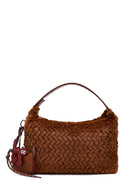 Kadın Kahverengi Uzun Askılı Charmlı Peluş Omuz Çantası | Derimod