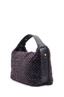 Kadın Gri Uzun Askılı Charmlı Peluş Omuz Çantası | Derimod