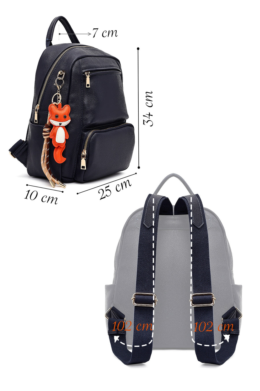 Women's Navy Blue Charm Backpack