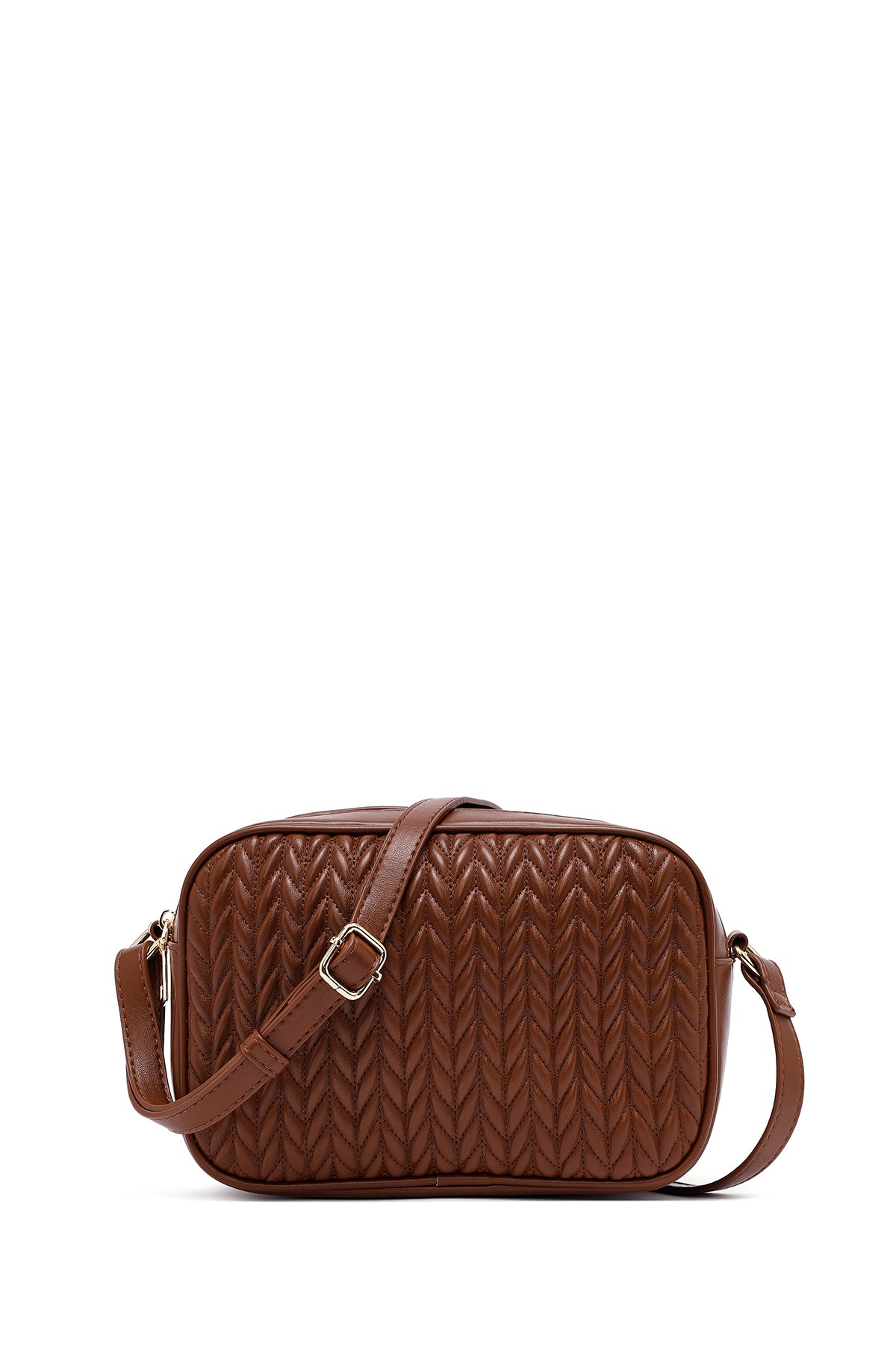 Woman Brown Long Strap Quilted Crossbody Bag 25WBD2905KP | Derimod