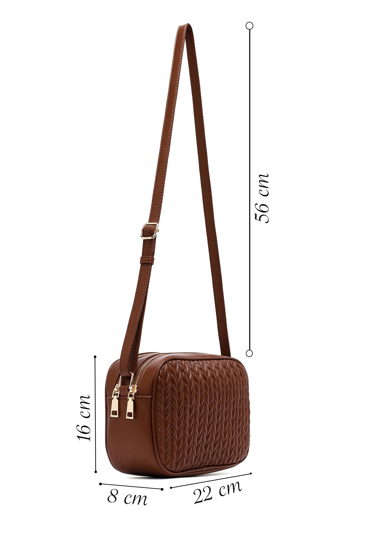 Kadın Kahverengi Uzun Askılı Kapitone Çapraz Çanta