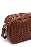 Woman Brown Long Strap Quilted Crossbody Bag | Derimod