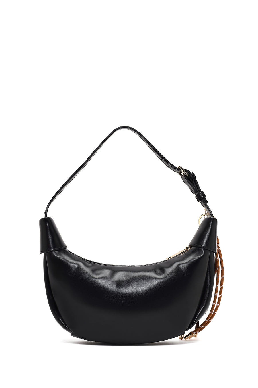 Women's Black Shoulder Bag with Accessories