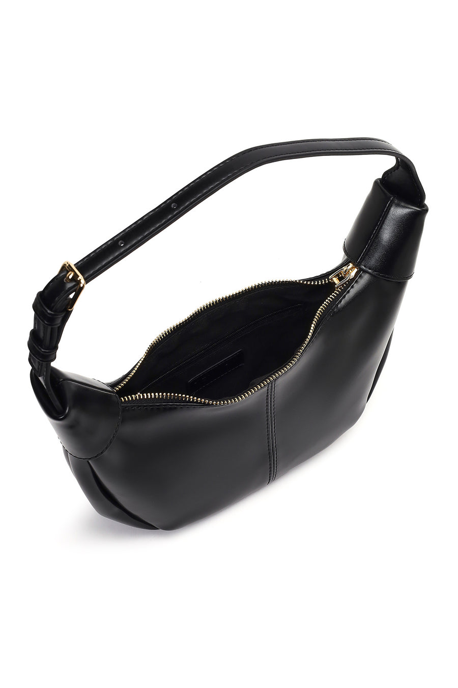 Women's Black Shoulder Bag with Accessories