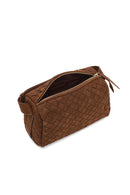 Women's Brown Long Strapped Woven Suede Crossbody Bag | Derimod