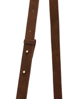 Women's Brown Long Strapped Woven Suede Crossbody Bag | Derimod
