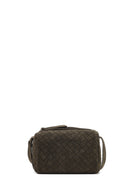 Women's Dark Gray Long Strapped Knitted Suede Crossbody Bag | Derimod