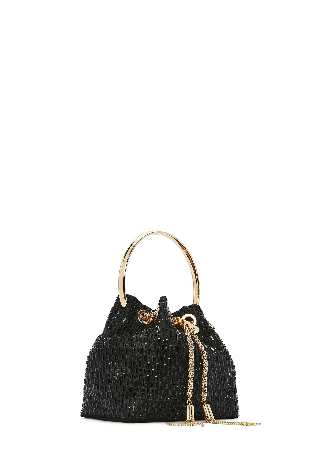 Kadın Siyah Uzun Zincir Askılı Taşlı Mini Abiye Çanta