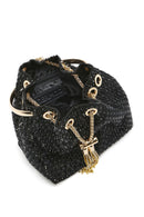 Kadın Siyah Uzun Zincir Askılı Taşlı Mini Abiye Çanta | Derimod