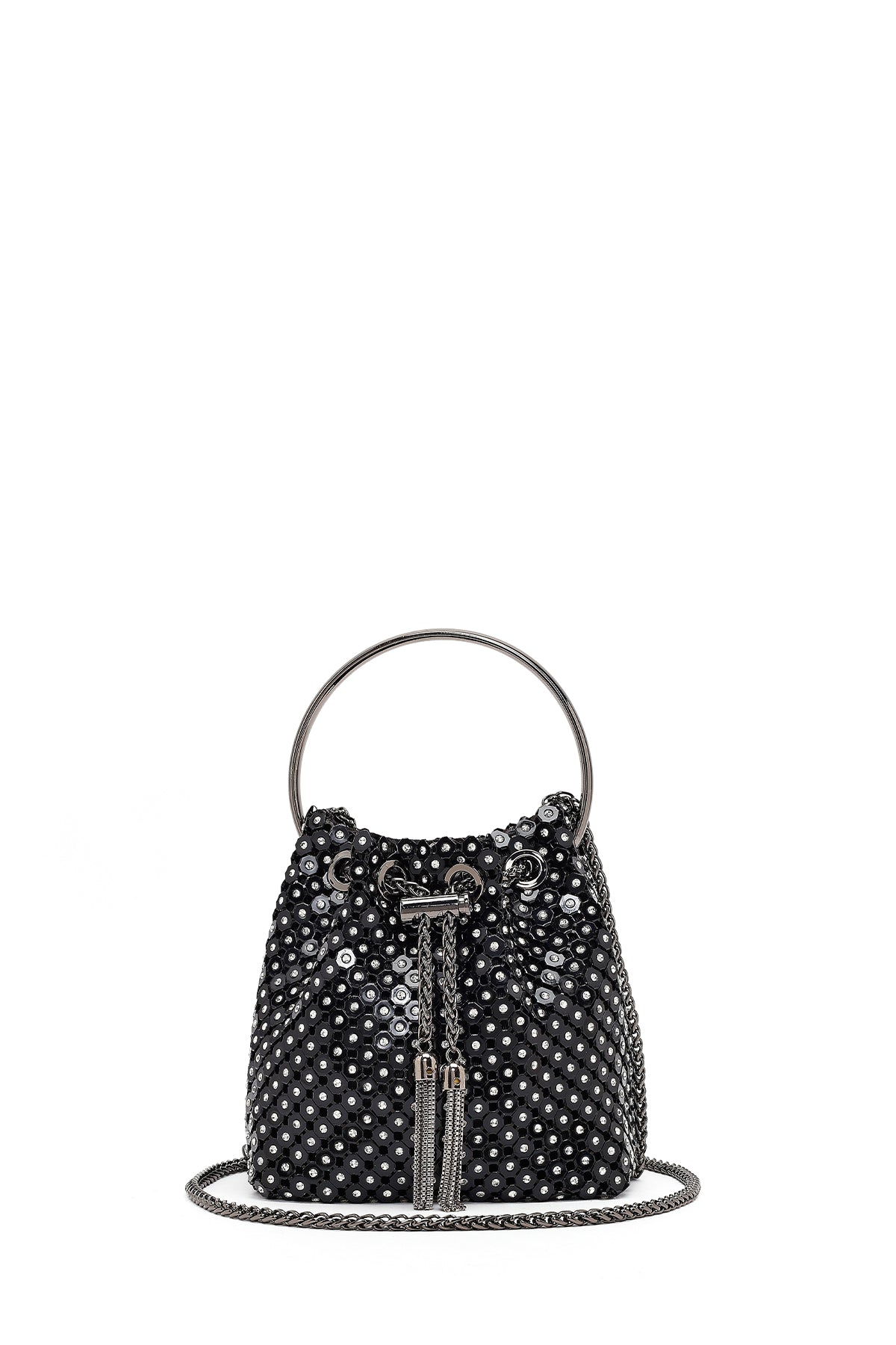 Kadın Siyah Uzun Zincir Askılı Taşlı Mini Abiye Kol Çantası 25WBD2960ML | Derimod