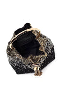 Kadın Siyah Taşlı Mini Abiye Kol Çantası | Derimod