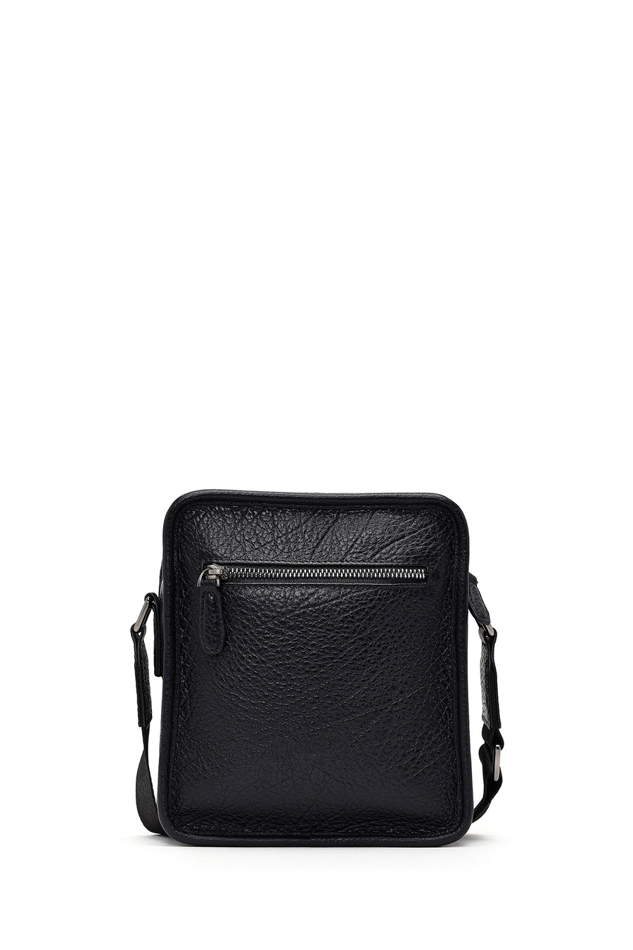 Men's Black Leather Messenger Bag