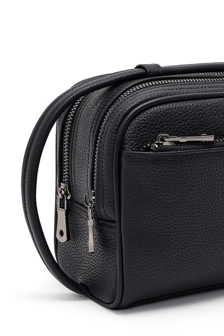 Men's Black Leather Handbag