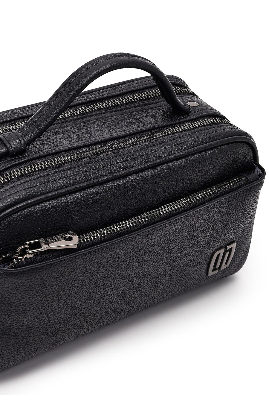 Men's Black Leather Handbag