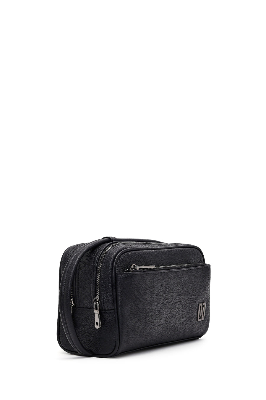 Men's Black Leather Handbag