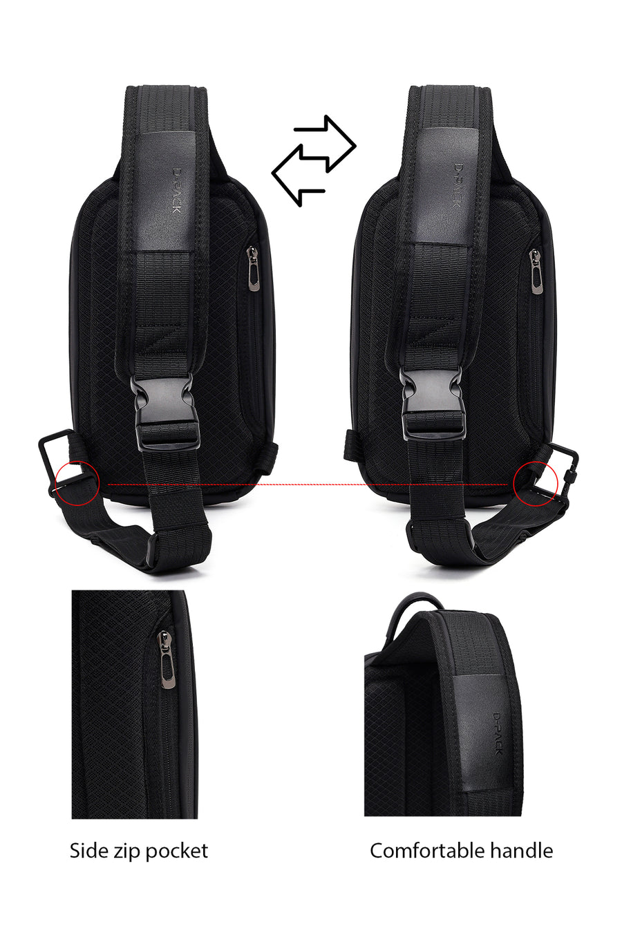 D-Pack Unisex Siyah Mini Kumaş Çapraz Çanta