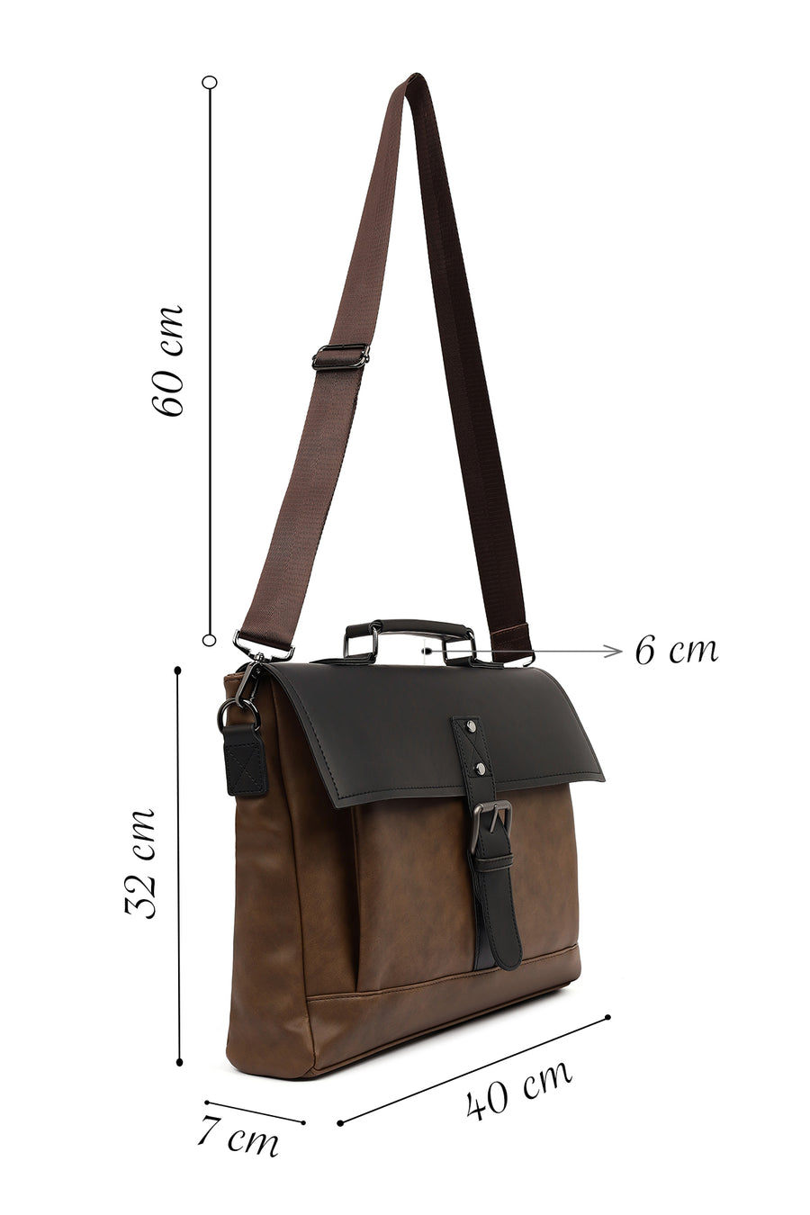 Men's Brown Long Strap Briefcase