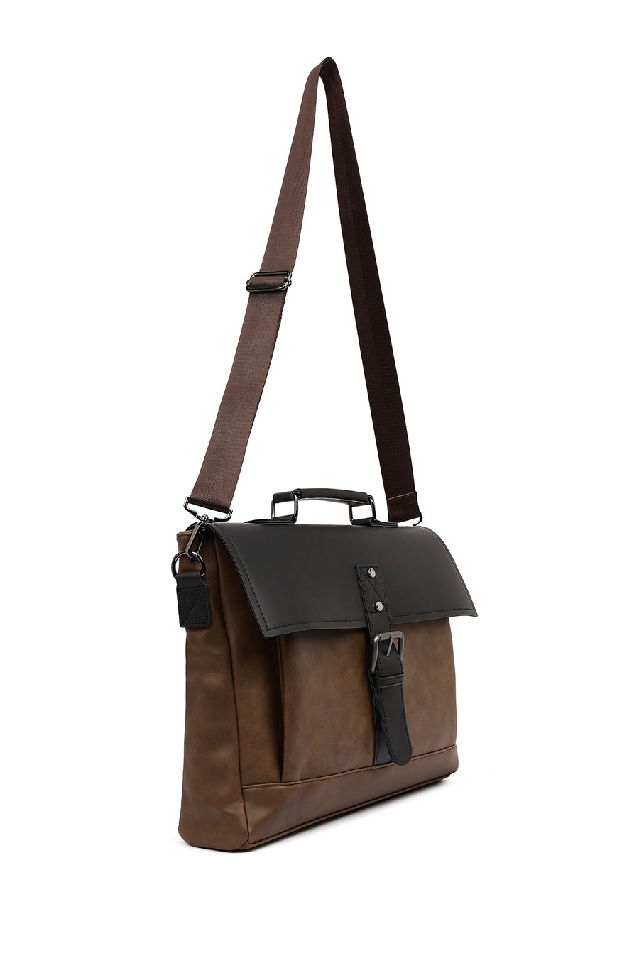 Men's Brown Long Strap Briefcase