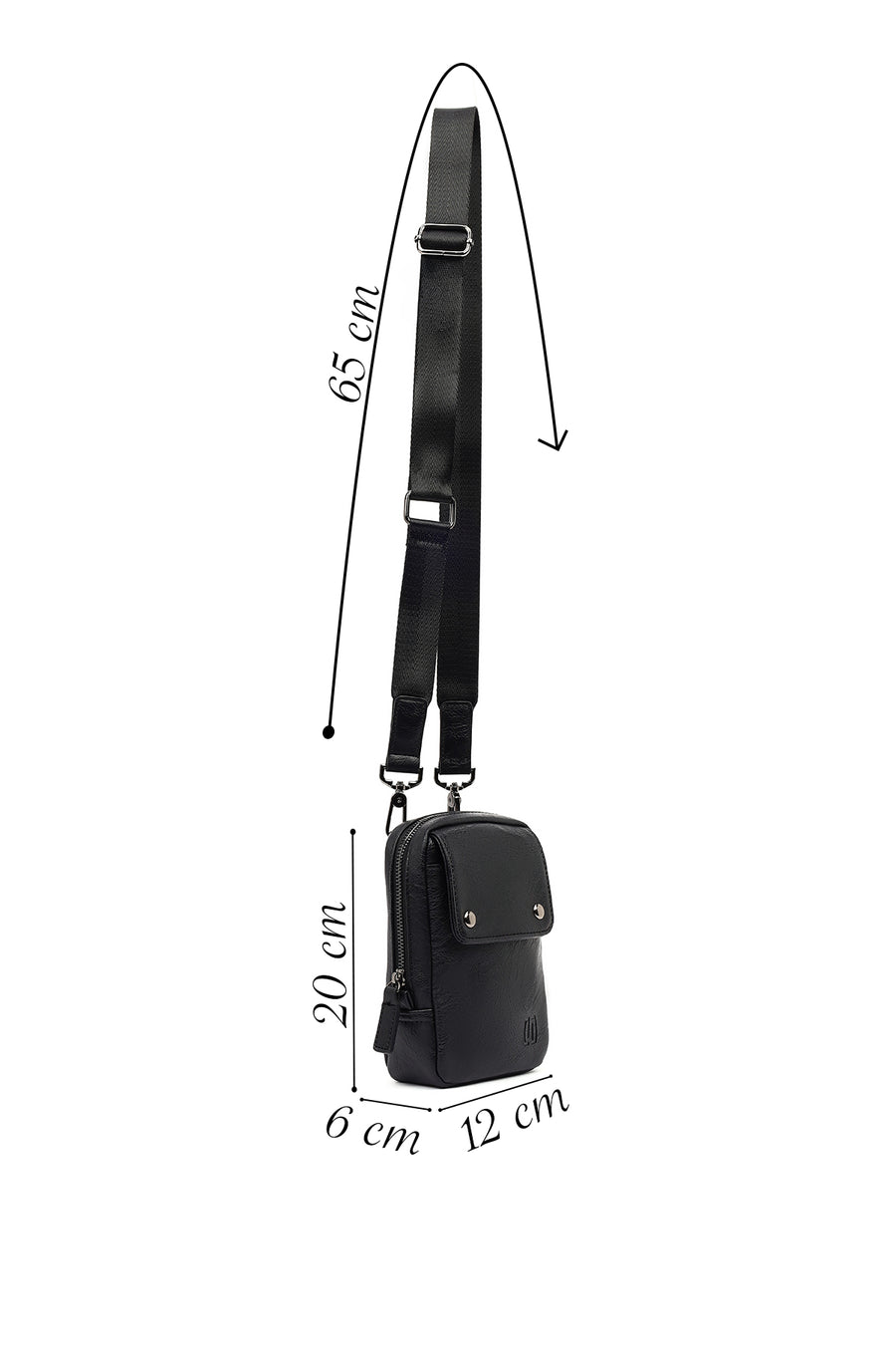 Men's Black Mini Messenger Bag
