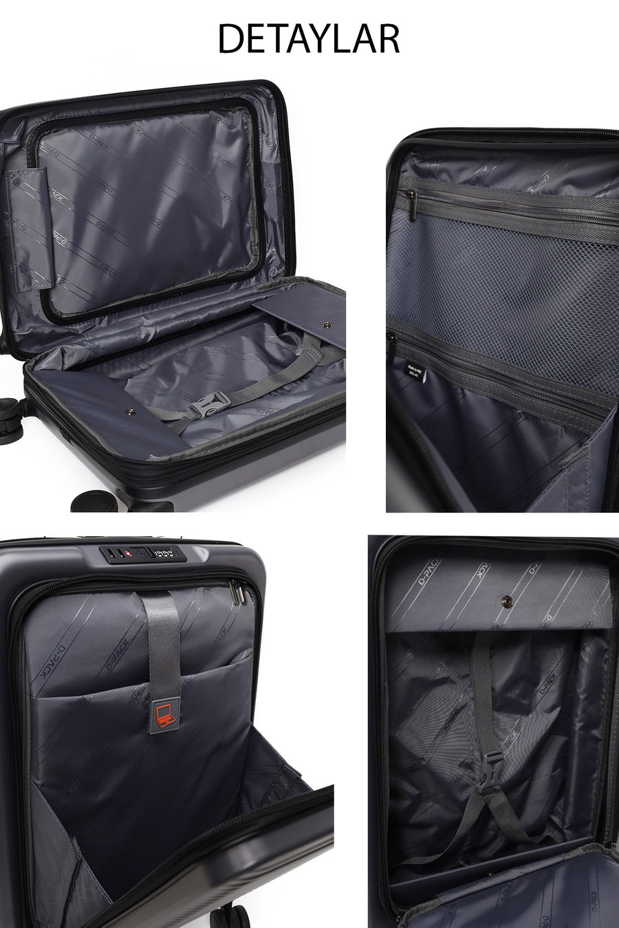 D-Pack Male Gray Cabin-Size Suitcase