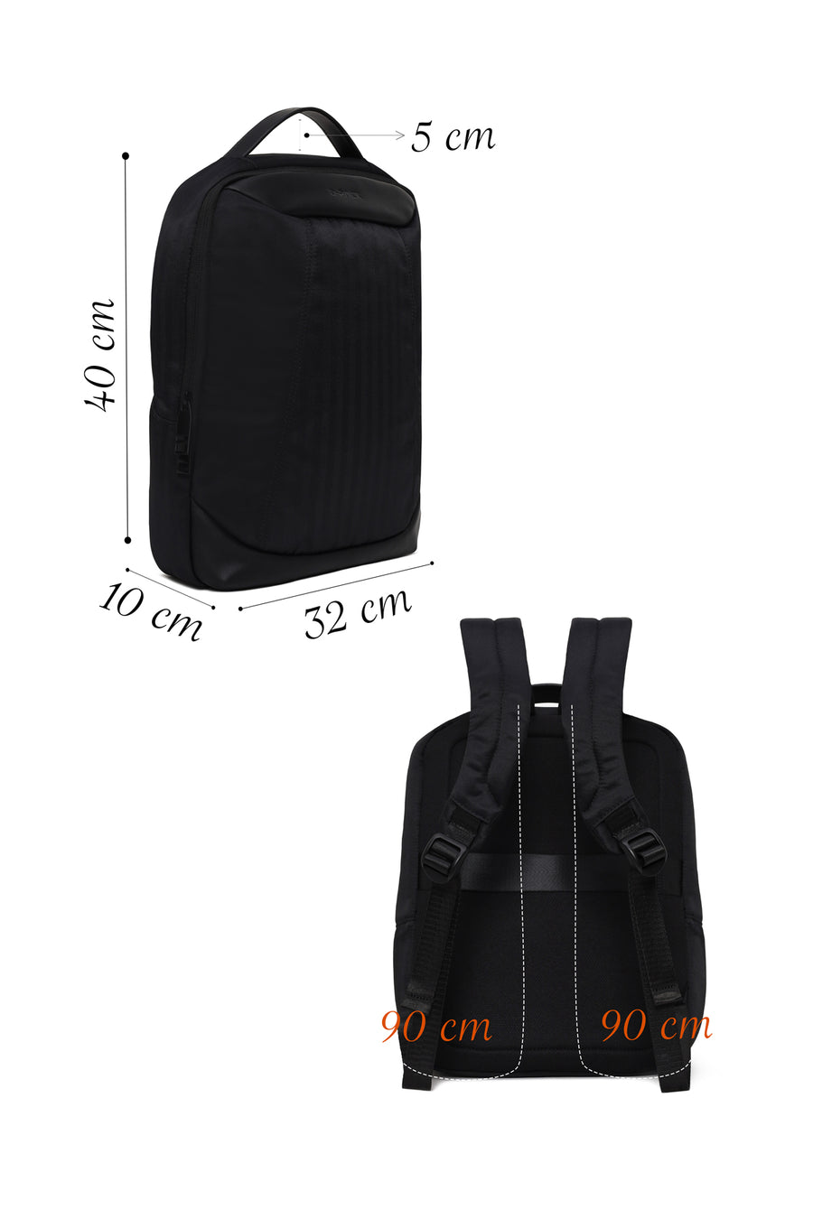 D-Pack Unisex Siyah Kumaş Sırt Çantası