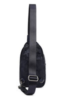 Erkek Lacivert Baskılı Kumaş Çapraz Çanta | Derimod