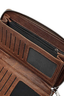 Erkek Kahverengi Mini Deri El Çantası | Derimod