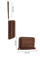 Erkek Kahverengi Mini Deri El Çantası | Derimod