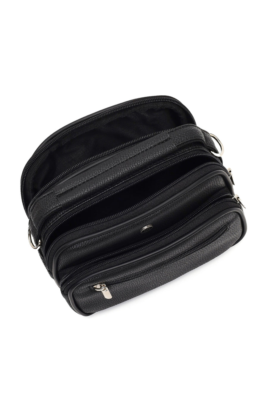 Men's Black Long Strap Handbag