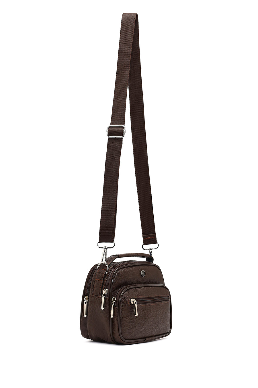 Men's Brown Long Strap Handbag
