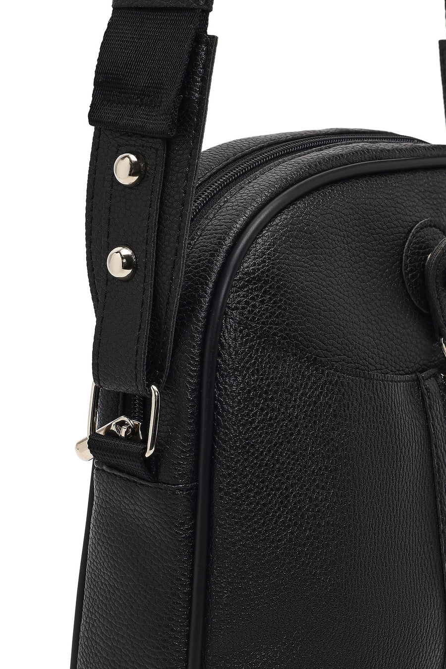 Men's Black Long Strap Crossbody Bag
