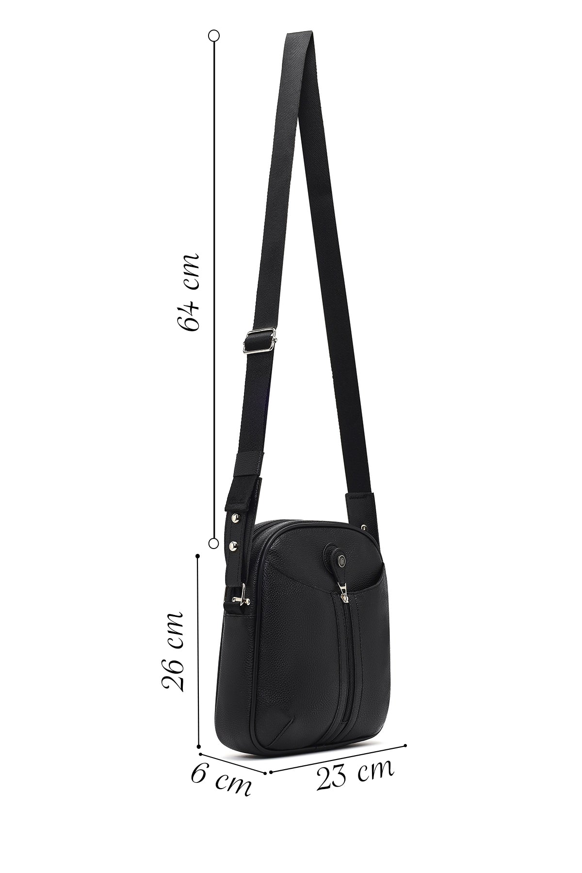 Erkek Siyah Uzun Askılı Çapraz Çanta