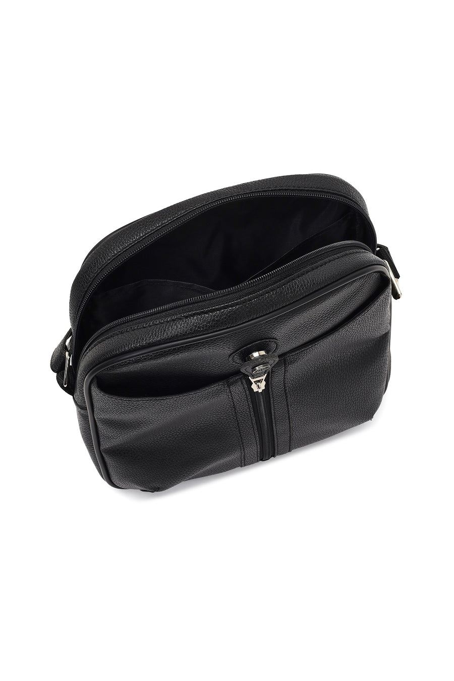 Men's Black Long Strap Crossbody Bag