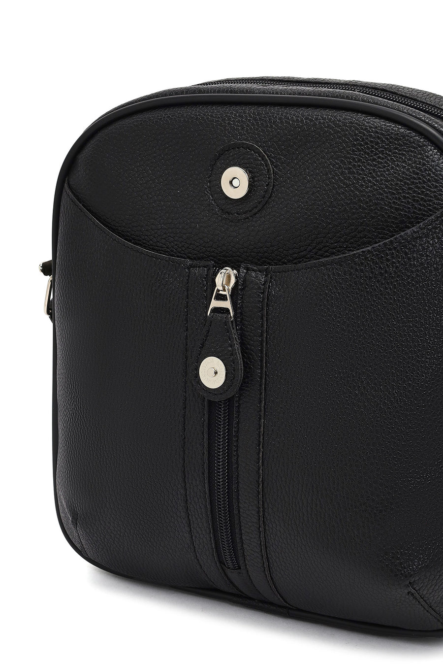 Men's Black Long Strap Crossbody Bag
